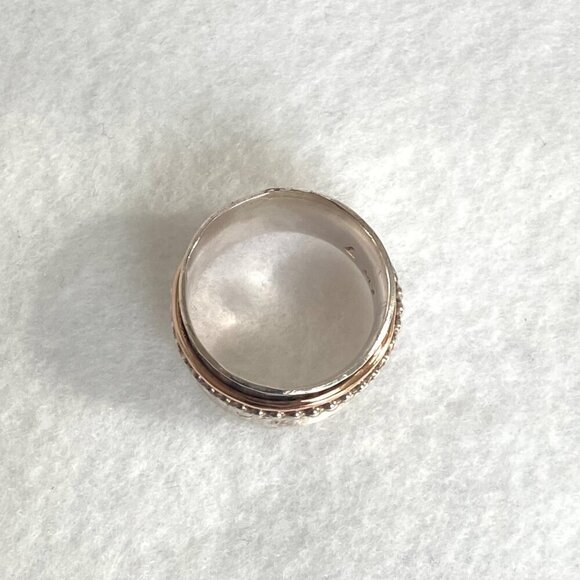 Sterling Silver 925 Copper Wide Spinner Curved Comfort Fit Band Ring Sz 7.25 - Picture 6 of 16